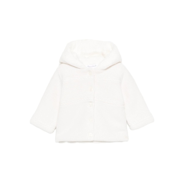 hooded cable-knit cardigan
