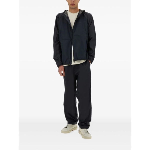 hooded panelled windbreaker