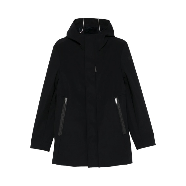 hooded zip-fastening coat