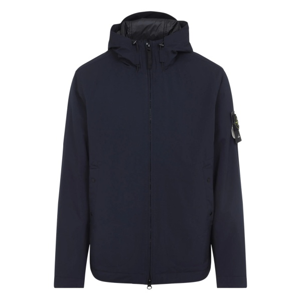 hooded zip-front jacket