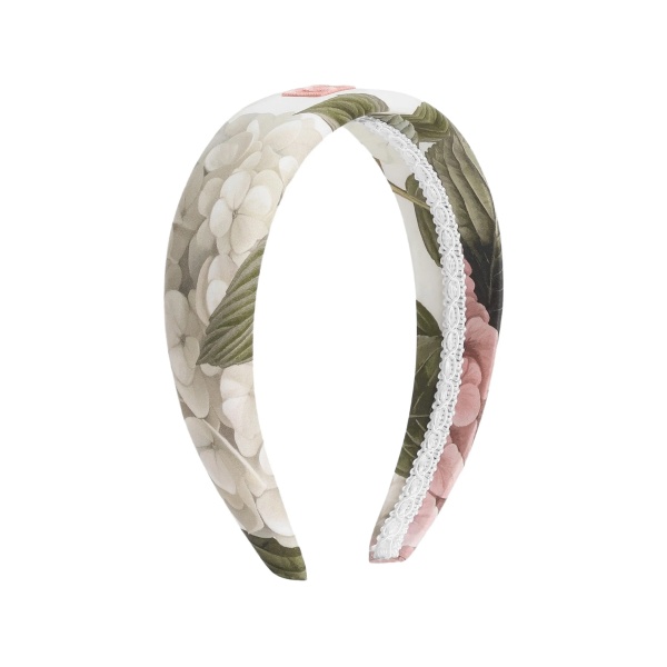 Hydrangea-print poplin headband