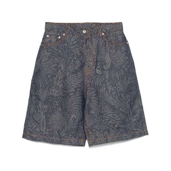 jacquard denim bermuda shorts
