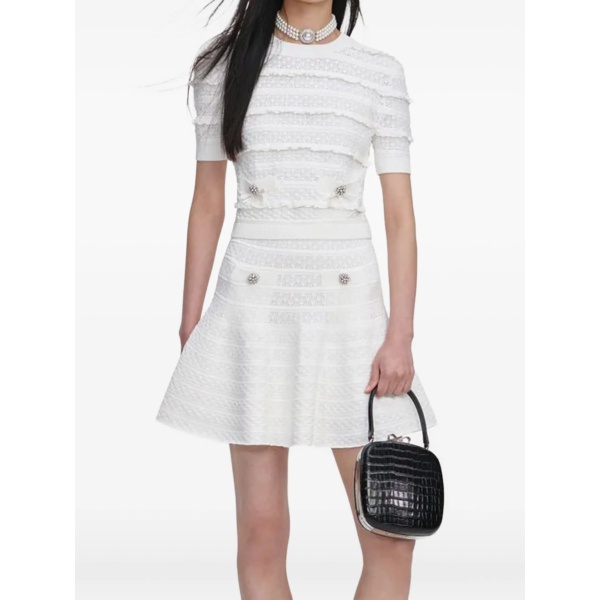 jewel-button pointelle-knit top