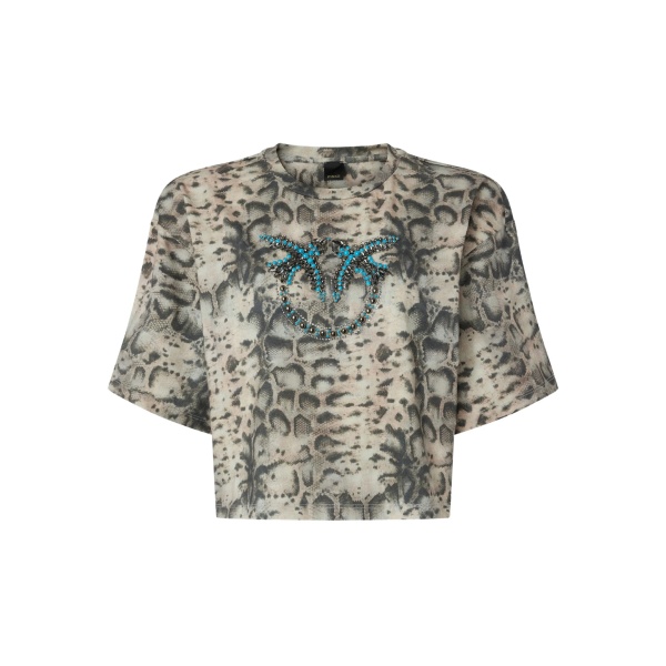 jewel snake-print T-shirt