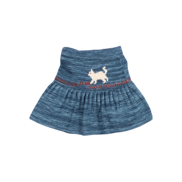 kitten-intarsia detail skirt
