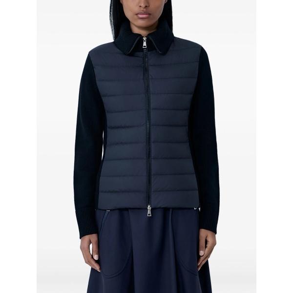 knit-sleeves quilted jacket