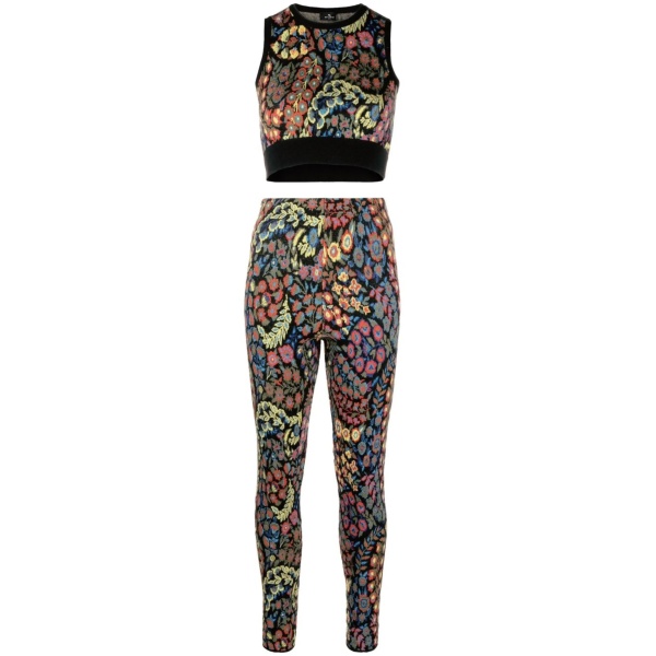 knitted floral two-piece set