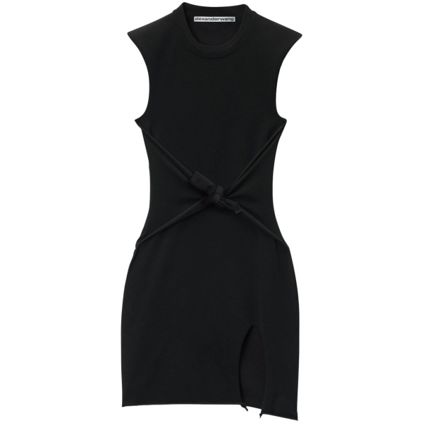 knotted-waist mini dress