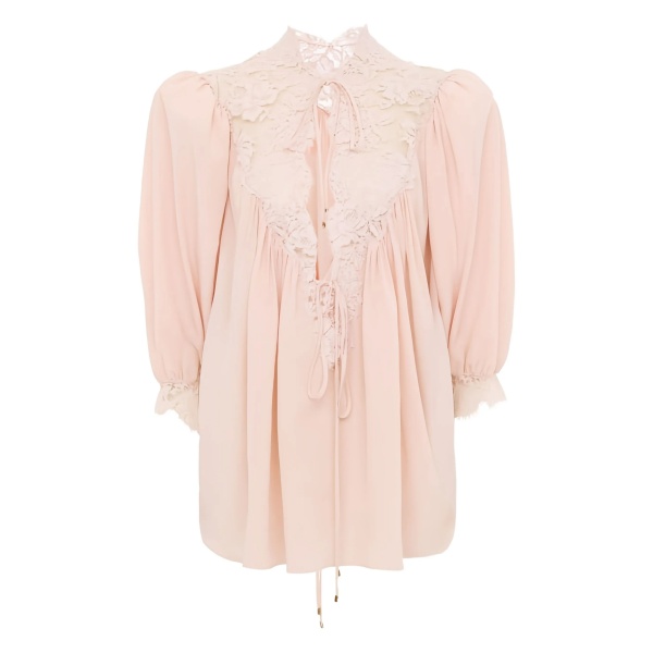 lace-detail blouse