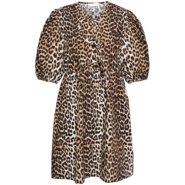 leopard printed cotton mini dress