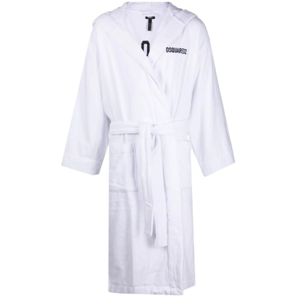 logo embroidered bath robe