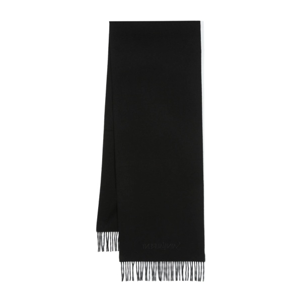 logo-embroidered cashmere scarf