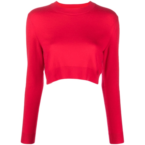 logo-embroidered cropped jumper