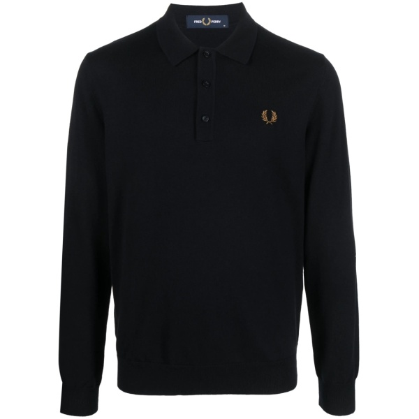 logo-embroidered long-sleeve polo shirt