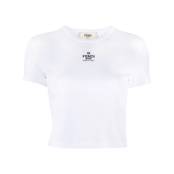 logo-embroidered ribbed T-shirt