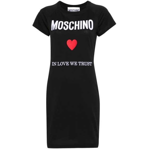 logo-embroidered short T-shirt dress