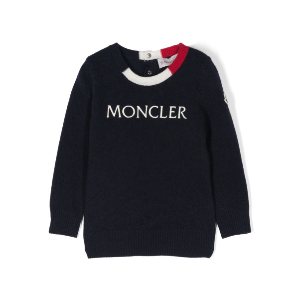 logo-embroidered virgin wool-cashmere blend jumper