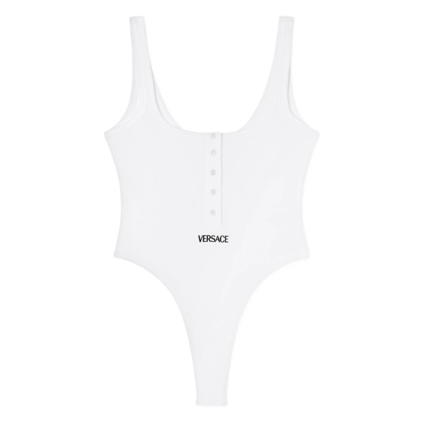 logo-embroidery ribbed bodysuit