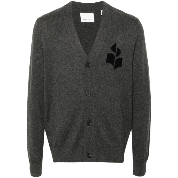 logo-intarsia cardigan
