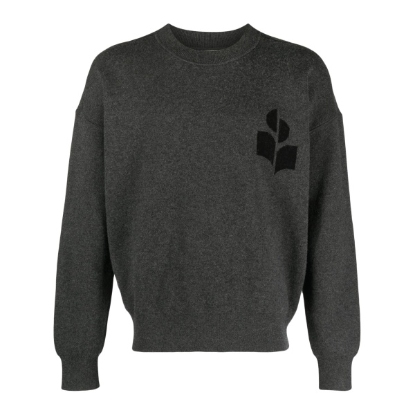 logo-intarsia fine-knit jumper