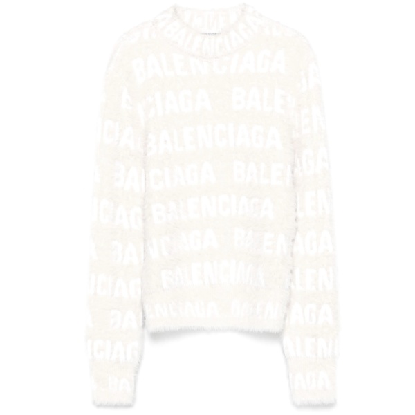 logo-knit fuzzy jumper
