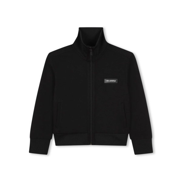 logo-patch high-neck cardigan