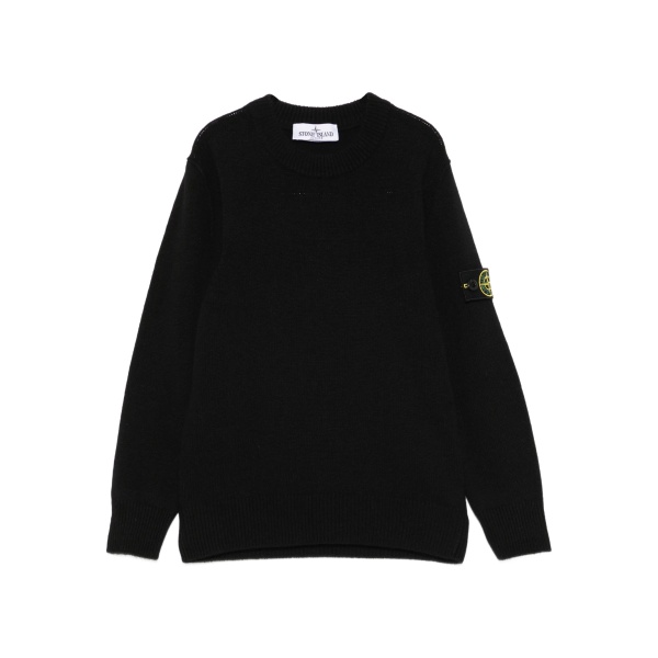 logo-patch wool jumper