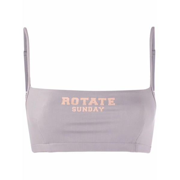 logo-print bra top