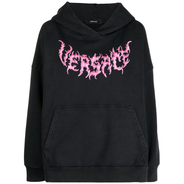 logo-print cotton hoodie