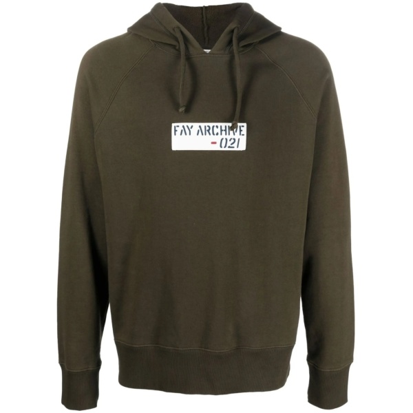 logo-print drawstring hoodie