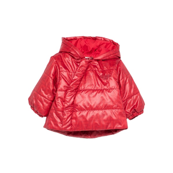 logo-print hooded padded jacket