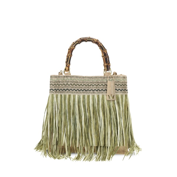 medium Calla fringed-details bamboo-handle tote bag