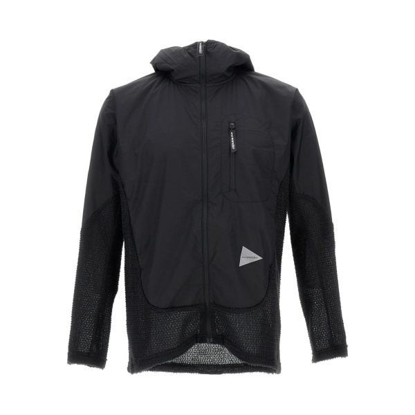 mesh-panel hooded jacket