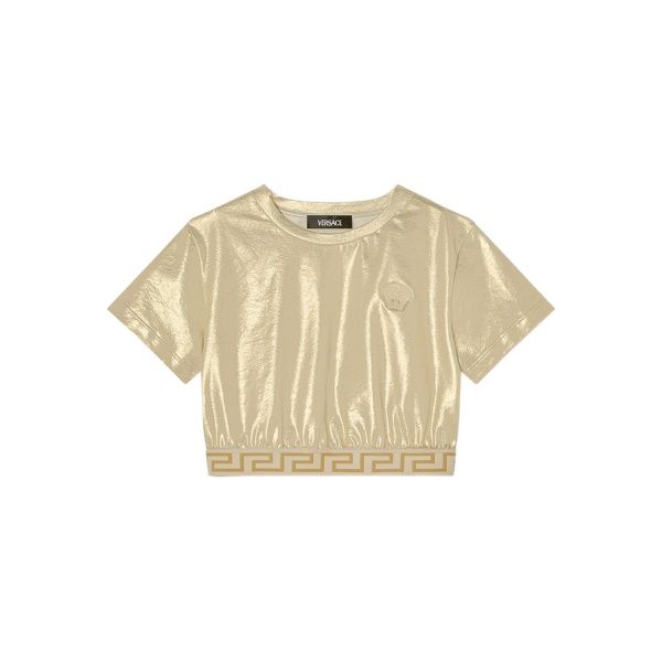 metallic cropped top