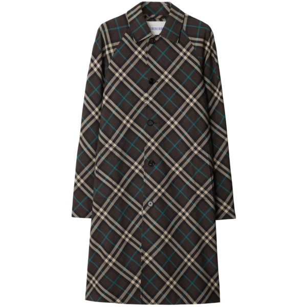 Mid-Length Check Trench Coat