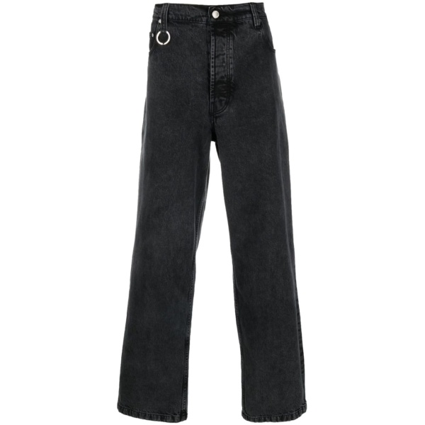 mid-rise straight-leg jeans