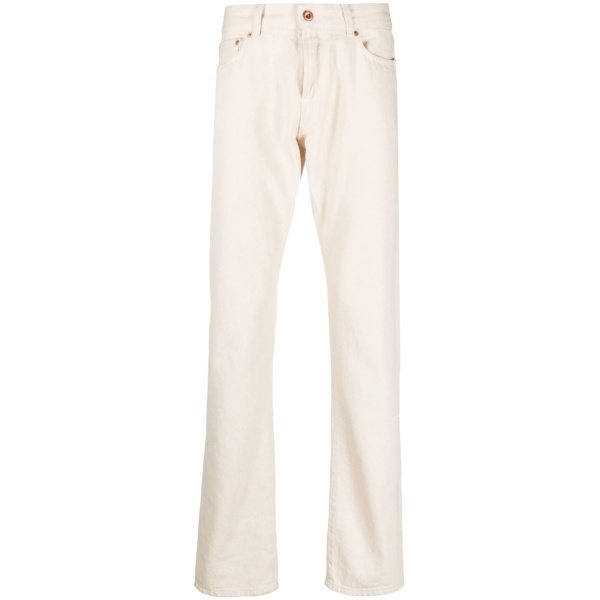 mid-rise straight-leg jeans