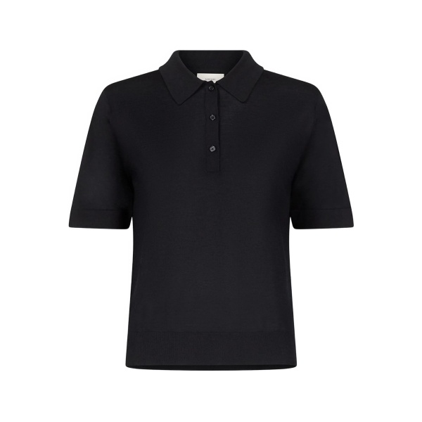 Migo button ribbed polo shirt