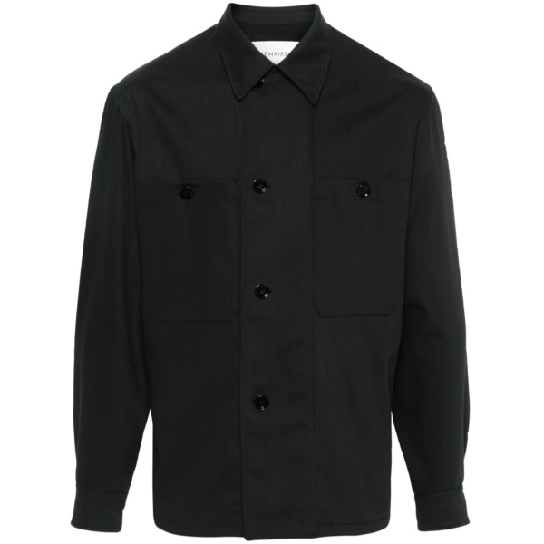 military-inspired virgin-wool overshirt