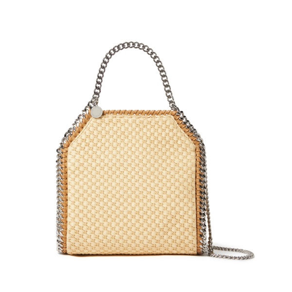 mini Falabella raffia tote bag