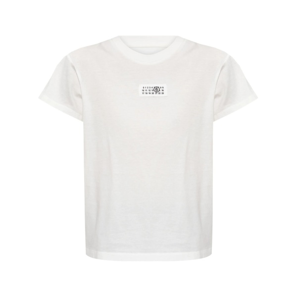 Numbers-motif cotton T-shirt