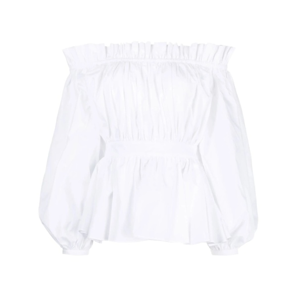 off-shoulder cotton blouse