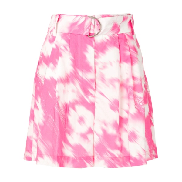 painterly-print belted shorts