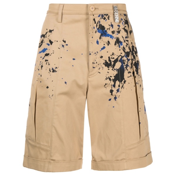 painterly-print cotton shorts