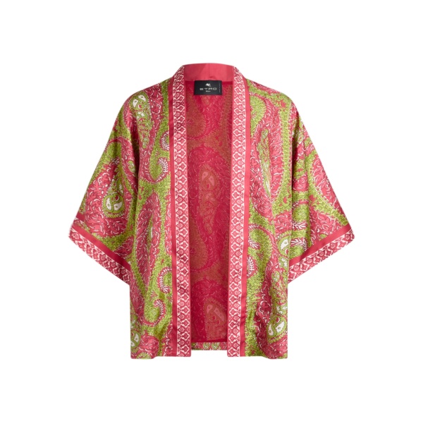 paisley foliage silk twill jacket