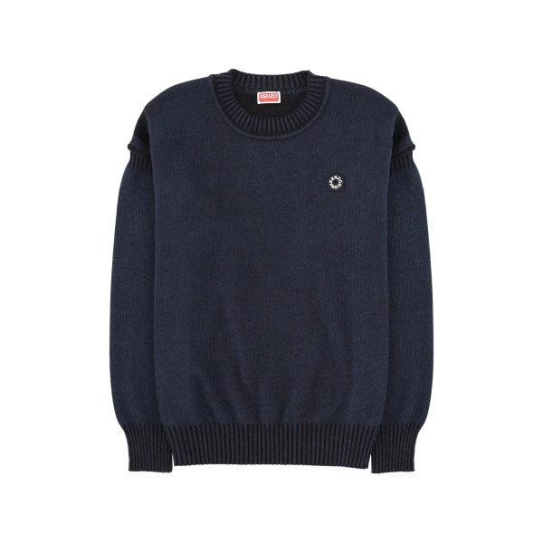 panelled round-neck sweater