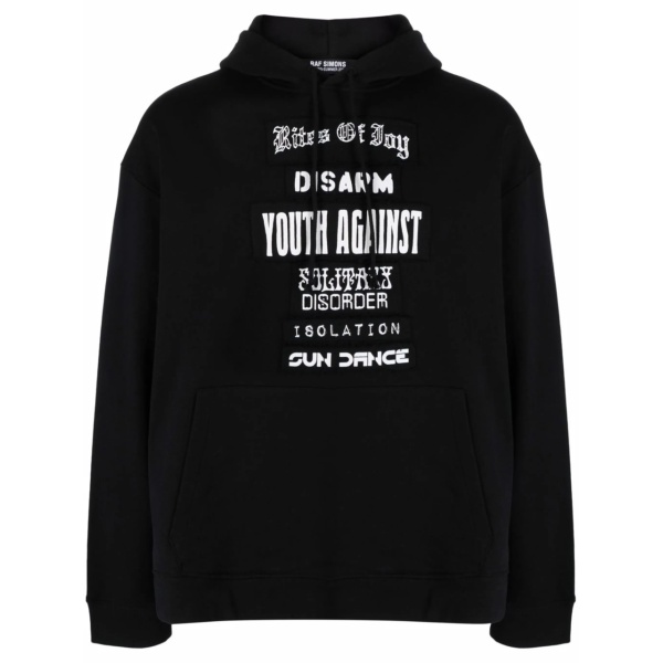 patch-detail cotton hoodie