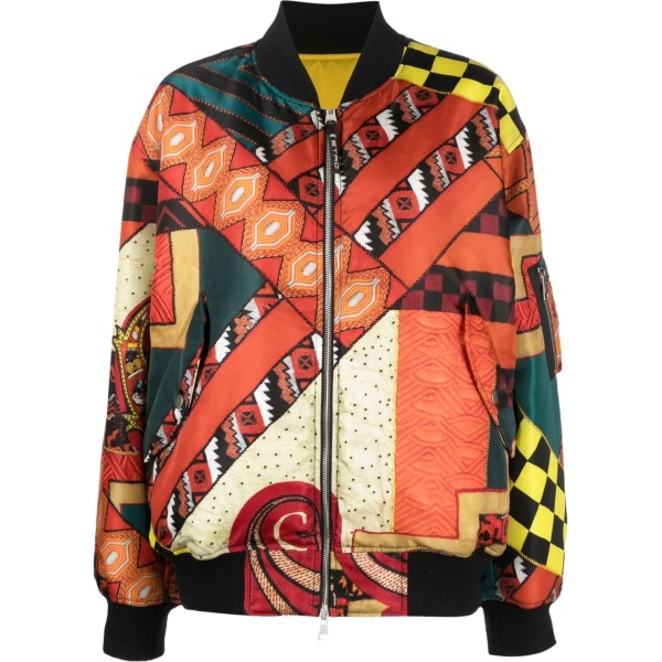 patchwork reversible bomber jacket