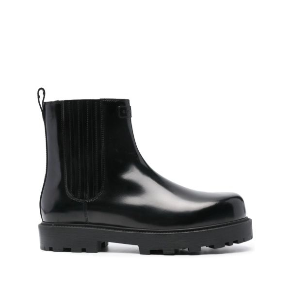 patent leather Chelsea boots