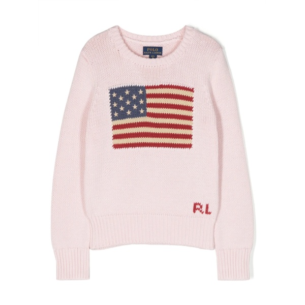 patterned intarsia-knit cotton jumper